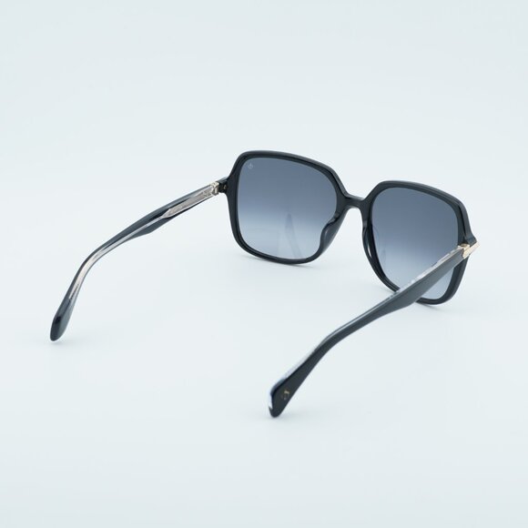 Rag & Bone RNB1048/G/S 0807 9O Sunglasses Black Square Frame, Grey Lenses main image 7
